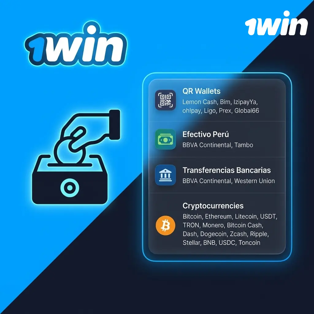 Métodos de depósito disponibles en 1win: tarjetas, billeteras digitales y criptomonedas para pagos seguros