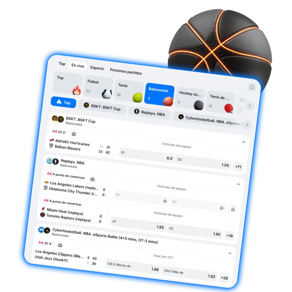 Disfruta del Baloncesto y realiza tus apuestas deportivas en 1win Perú.