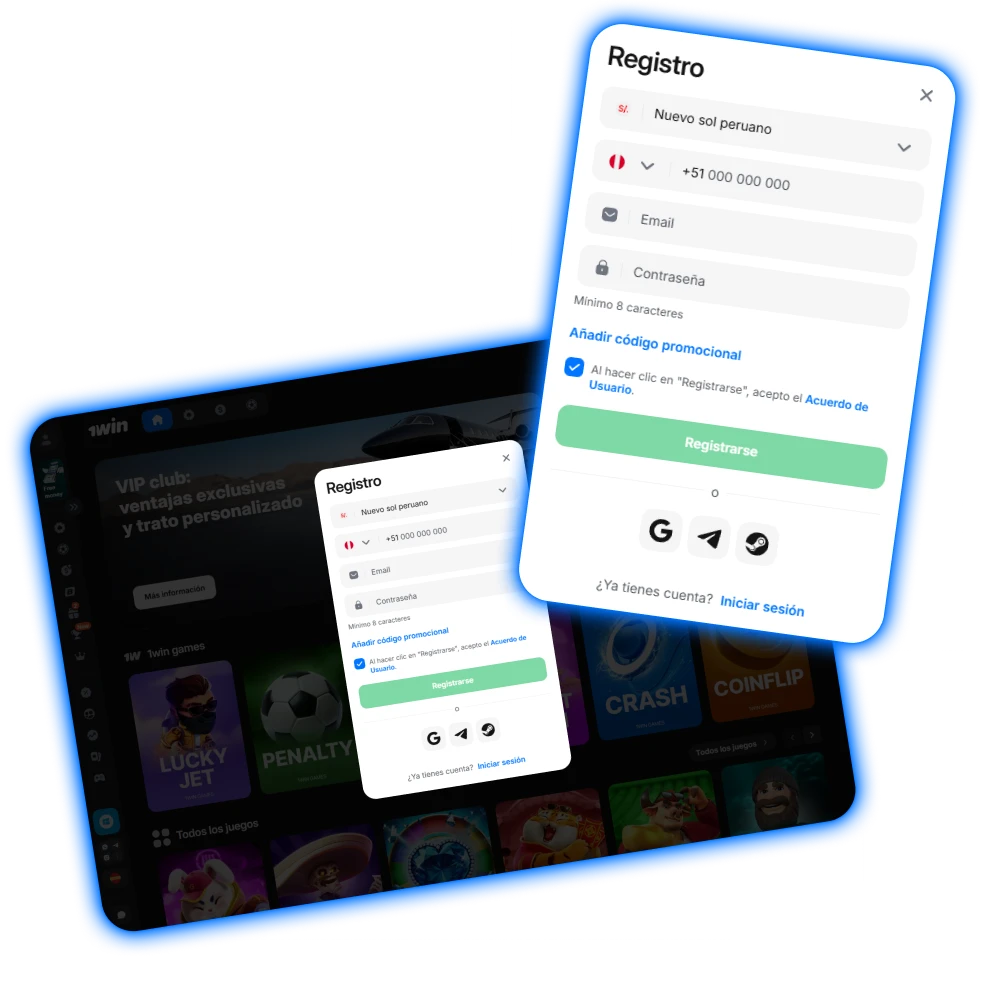 Regístrate en la página oficial de 1win Perú y obtén tu cuenta.